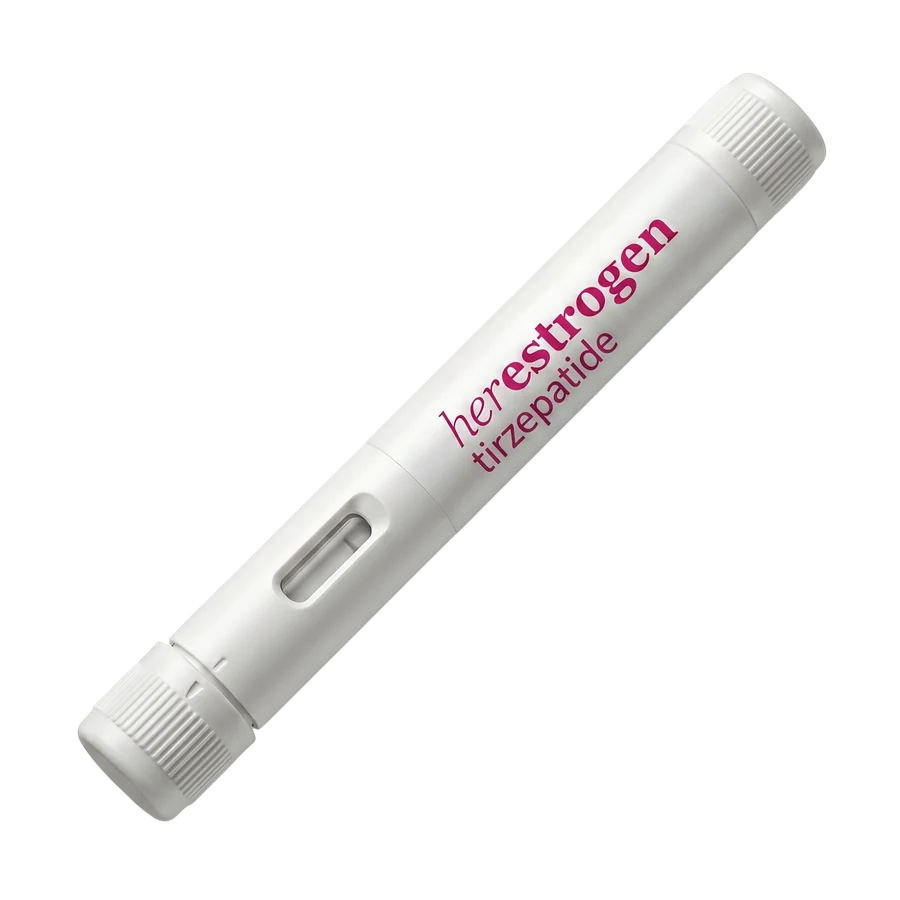 HerEstrogen compounded tirzepatide injection pen, representative packaging